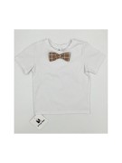 T-shirt chłopięcy z beżową muchą Style Kids