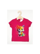 T-shirt dziewczęcy NEON KOT