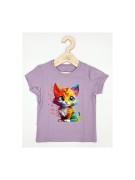 T-shirt dziewczęcy NEON KOT