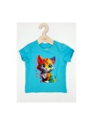 T-shirt dziewczęcy NEON KOT
