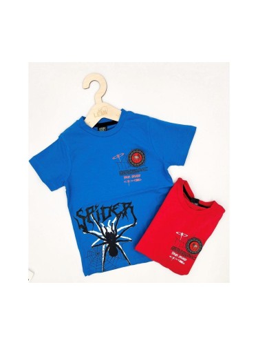 T-shirt chłopięcy z pająkiem i świecącą DIODĄ Lidmar