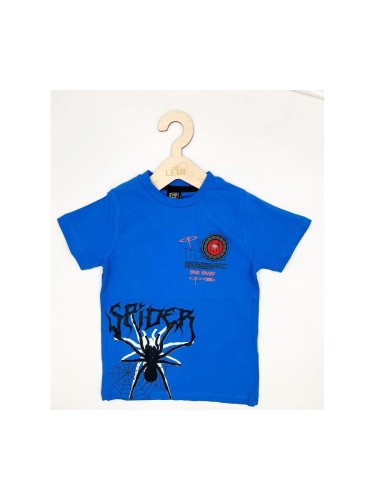 T-shirt chłopięcy z pająkiem i świecącą DIODĄ Lidmar