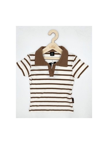 T-shirt dziewczęcy polo prążek Lidmar