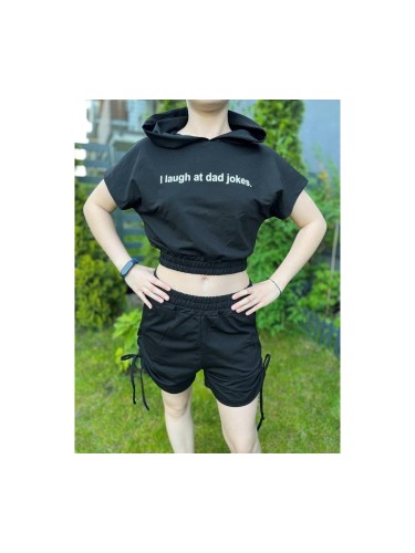 Komplet młodzieżowy krótkie spodenki i bluzka z kapturem