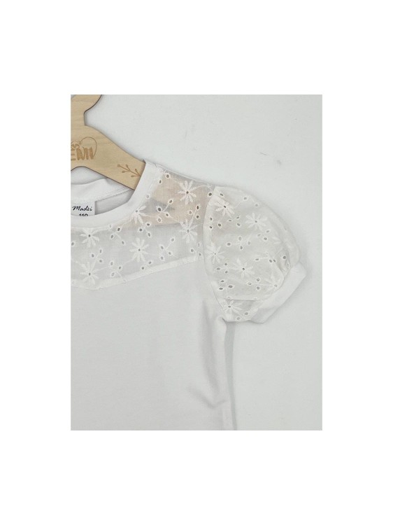 T-shirt dziewczęcy biały ,,haft" Madżi