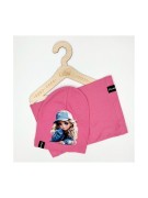 Komplet dziewczęcy  czapka plus komin bawełna DZIEWCZYNKA 4-14 lat