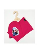 Komplet dziewczęcy  czapka plus komin bawełna DZIEWCZYNKA 4-14 lat