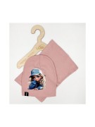 Komplet dziewczęcy  czapka plus komin bawełna DZIEWCZYNKA 4-14 lat