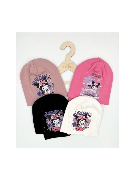 Komplet dziewczęcy bawełna czapka plus komin KUROMI 3-7 lat