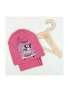 Komplet dziewczęcy bawełna czapka plus komin KUROMI 3-7 lat