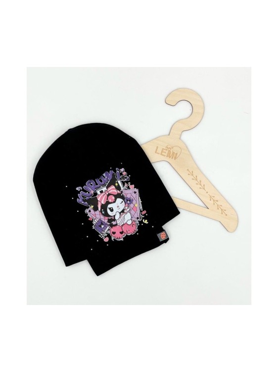 Komplet dziewczęcy bawełna czapka plus komin KUROMI 3-7 lat