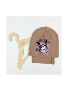 Komplet dziewczęcy bawełna czapka plus komin KUROMI 3-7 lat