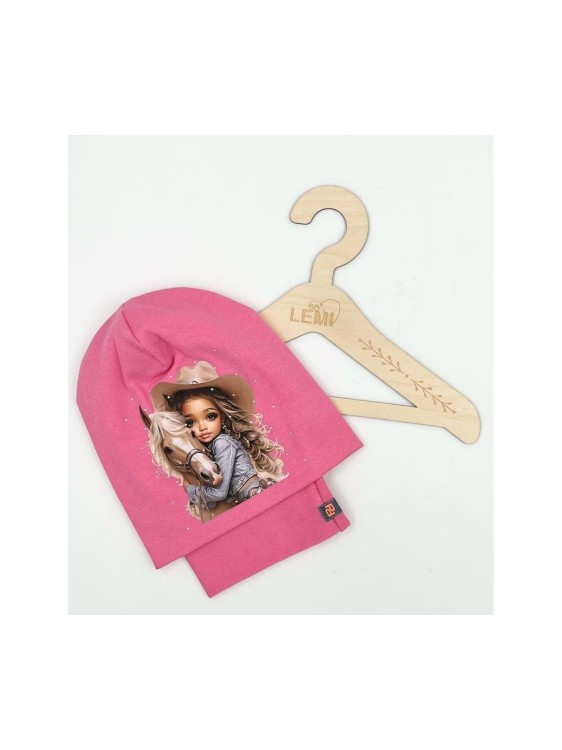 Komplet dziewczęcy czapka plus komin na POLARZE KOŃ 3-7 lat PanPan