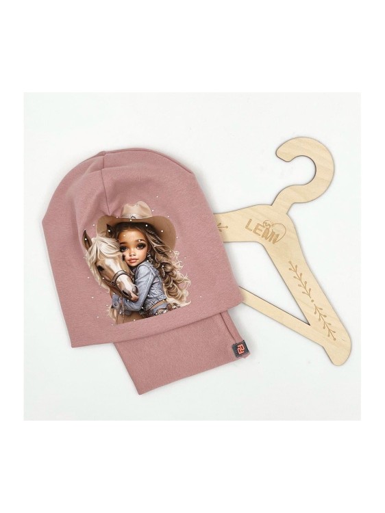 Komplet dziewczęcy czapka plus komin na POLARZE KOŃ 3-7 lat PanPan