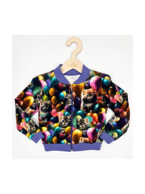 Bluza dziewczęca na zamek bomberka KOTKI