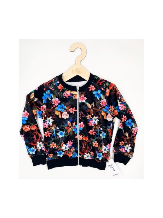 Bluza dziewczęca welurowa w kwiaty Bambola