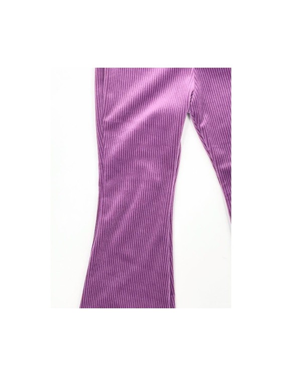 Dzwony dziewczęce welur prążek Lambda