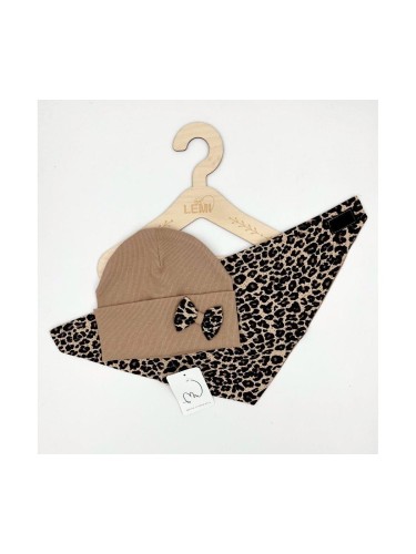 Komplet dziewczęcy czapka plus chusta panterka