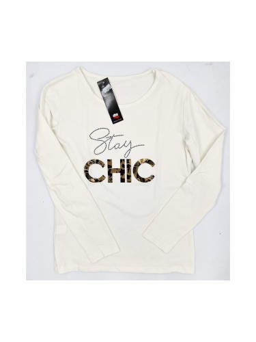 Bluzka dziewczęca bawełna długi rękaw CHIC panterka