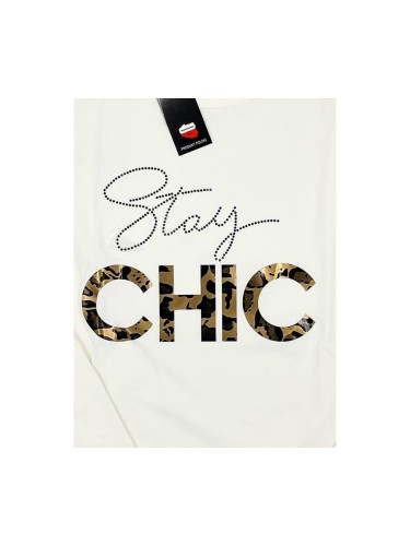 Bluzka dziewczęca bawełna długi rękaw CHIC panterka