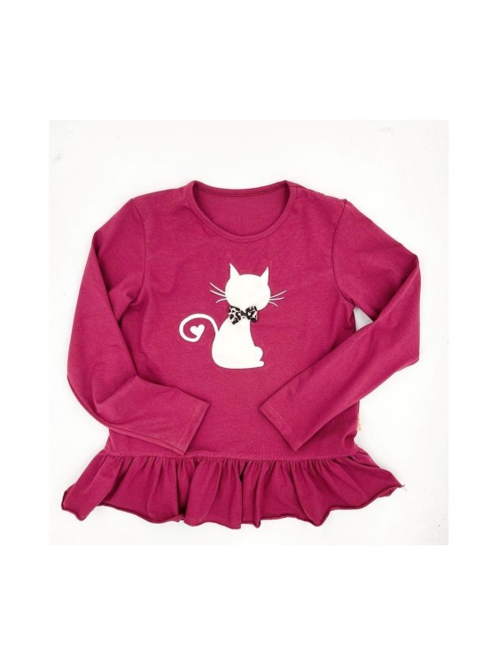 Bluzka dziewczęca z falbanka KOT 2 Aipi