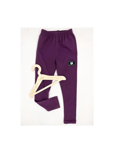 Legginsy dziewczęce ocieplane meszkiem bawełna ŚLIWKA Dresmoda