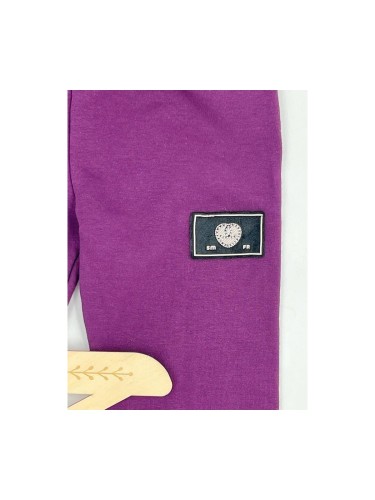 Legginsy dziewczęce ocieplane meszkiem bawełna ŚLIWKA Dresmoda