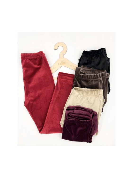 Legginsy dziewczęce bawełna welur Milbo