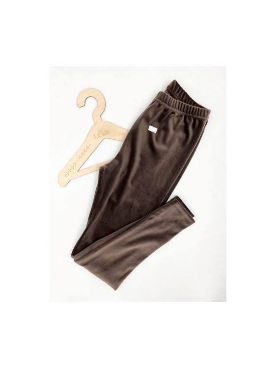 Legginsy dziewczęce bawełna welur Milbo