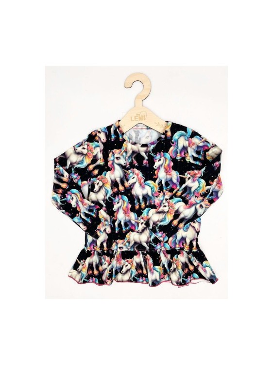 Bluzka dziewczęca z falbanką Jednorożce 2 AIPI