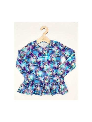 Bluzka dziewczęca z falbanką Jednorożce III Aipi