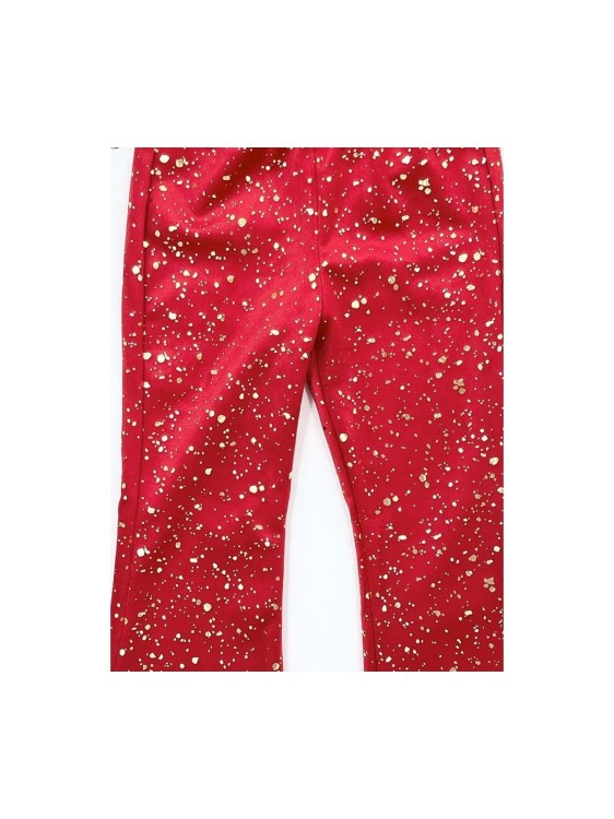 Dzwony dziewczęce welur w złote plamki Lambda