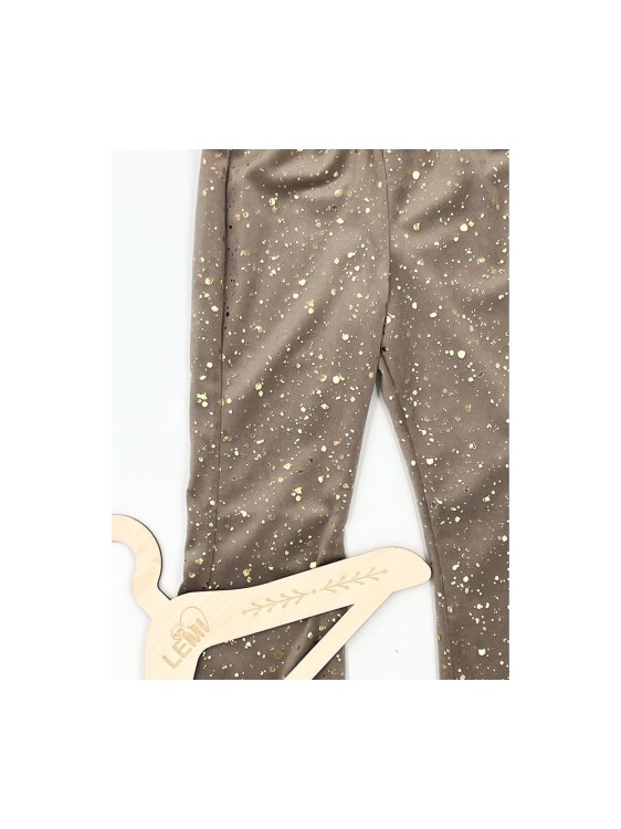 Dzwony dziewczęce welur w złote plamki Lambda