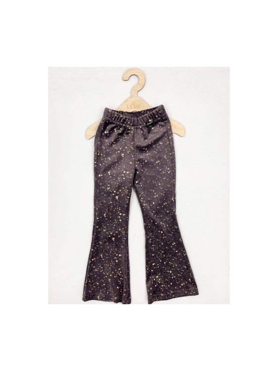 Dzwony dziewczęce welur w złote plamki Lambda