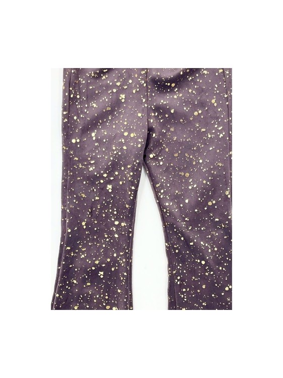 Dzwony dziewczęce welur w złote plamki Lambda