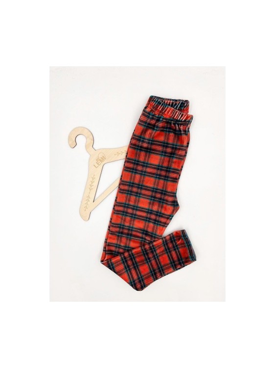 Legginsy dziewczęce welur kratka Milbo