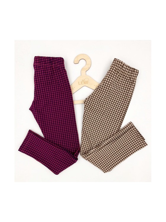 Legginsy dziewczęce bawełna kratka AIPI