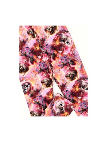 Legginsy dziewczęce ocieplane meszkiem bawełna KOTEK Dresmoda