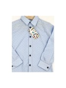 Koszula chłopięca z kołnierzykiem bawełna Marwa błękit wzorek