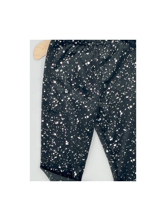 Dzwony dziewczęce welur polskie w srebrne plamki Lambda