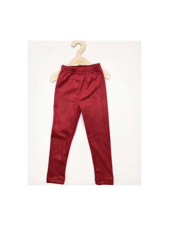 Legginsy dziewczęce welur błyszczący czerwone Dresmoda