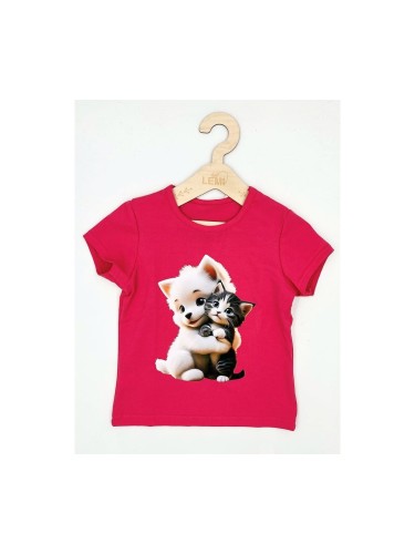 T-shirt dziewczęcy bawełna polski pies i kot Milbo