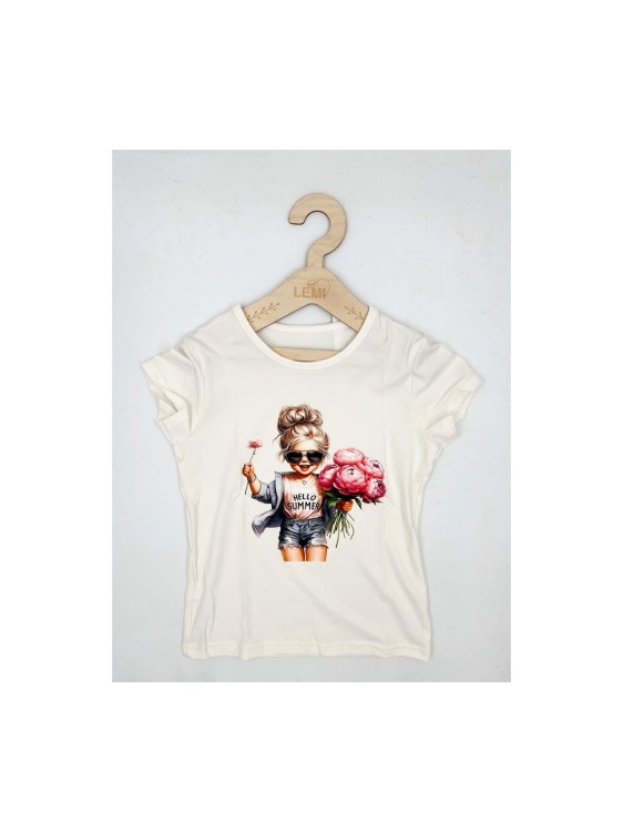 T-shirt dziewczęcy bawełna polski DZIEWCZYNKA Milbo