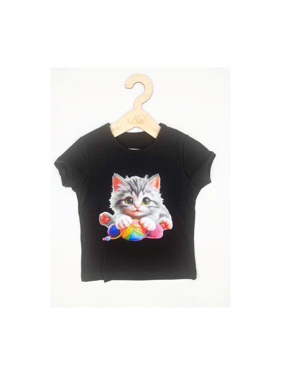 T-shirt dziewczęcy bawełna polski KOT Milbo