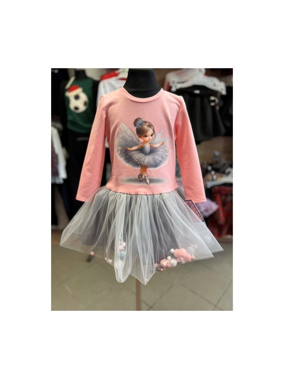 Sukienka dziewczęca tiul kulki BALETNICA Mała Lady