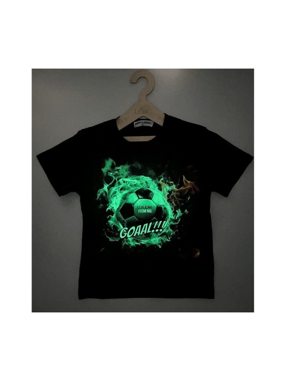 T-shirt chłopięcy bawełna PIŁKA ŚWIECI W CIEMNOŚCI Happy House