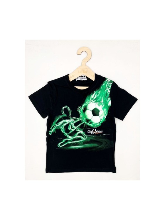 T-shirt chłopięcy bawełna PIŁKA 2 Happy House ŚWIECI W CIEMNOŚCI