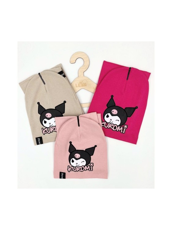 Komplet czapka plus komin dla dziewczynki wiosenny KUROMI 4-14 lat Focus