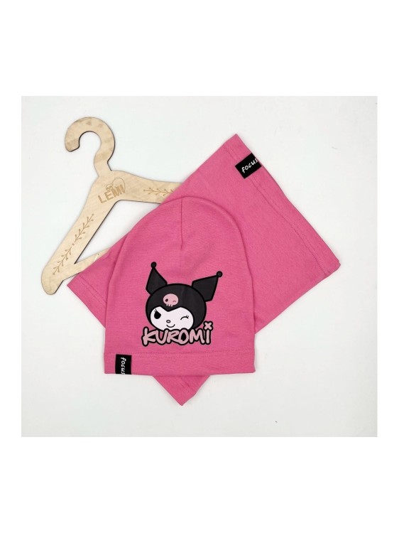 Komplet czapka plus komin dla dziewczynki wiosenny KUROMI 4-14 lat Focus