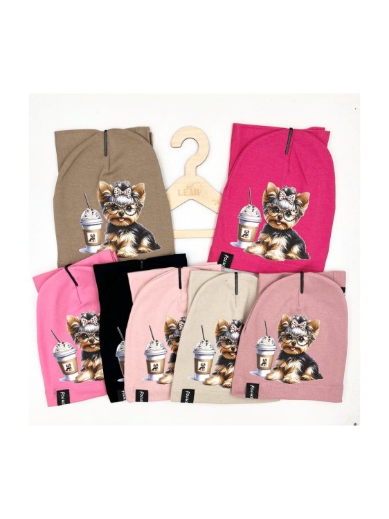 Komplet czapka plus komin dla dziewczynki wiosna polski PIES 4-14 lat